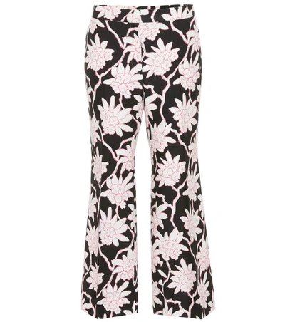 Shop Valentino Printed Wool And Silk Trousers In Multicoloured