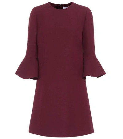 Shop Valentino Wool And Silk Minidress In Purple