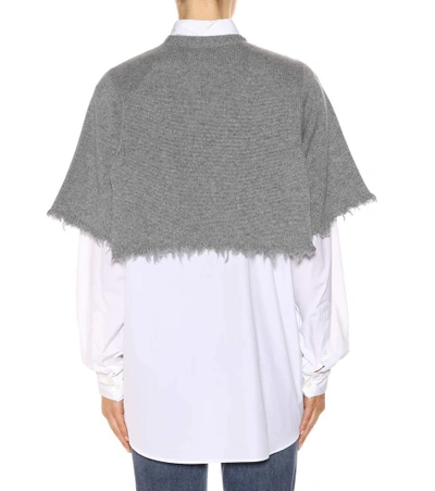 Shop Valentino Cropped Cashmere Sweater In Grey