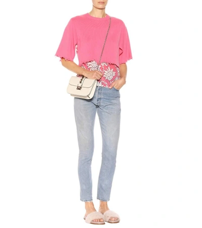 Shop Valentino Cropped Cashmere Sweater In Pink