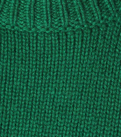 Shop Valentino Cropped Cashmere Sweater In Green