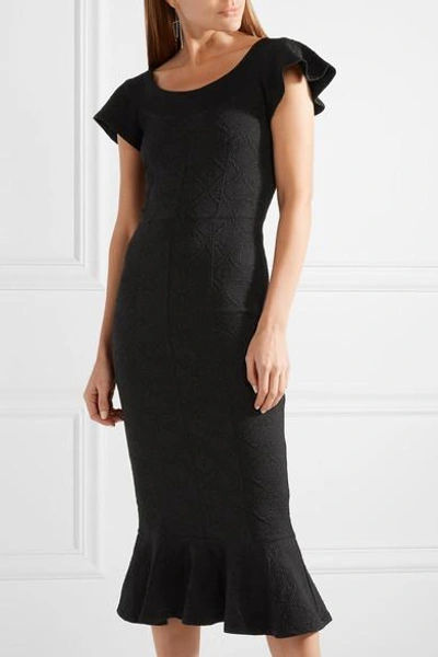 Shop Opening Ceremony Lotus Jacquard Midi Dress In Black