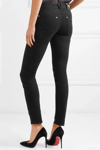 Shop Versace Mid-rise Skinny Jeans In Black