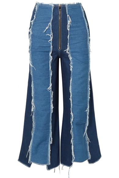 Rejina Pyo Bella Cropped Distressed High-rise Wide-leg Jeans In Blue ...