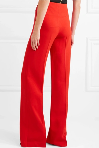 Shop Roland Mouret Axon Stretch-crepe Wide-leg Pants In Red