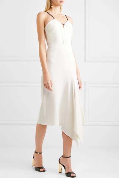 Shop Roland Mouret Fazeley Paneled Crepe Dress In White