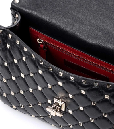 Shop Valentino Rockstud Spike Medium Leather Shoulder Bag In Black