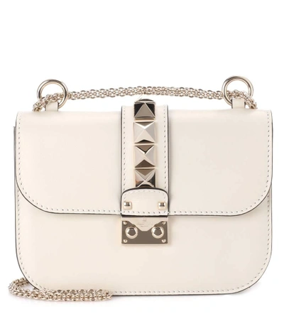 Shop Valentino Lock Leather Shoulder Bag In White