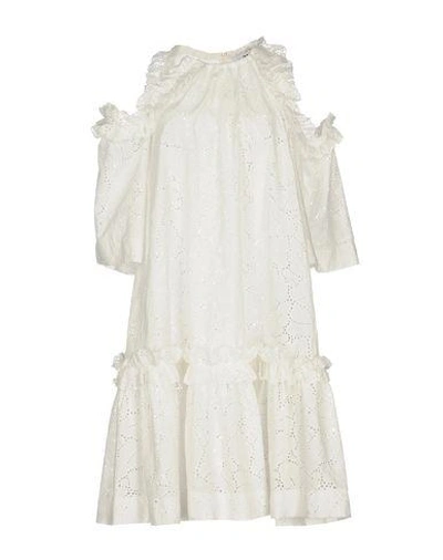 Shop Msgm Knee-length Dress In White