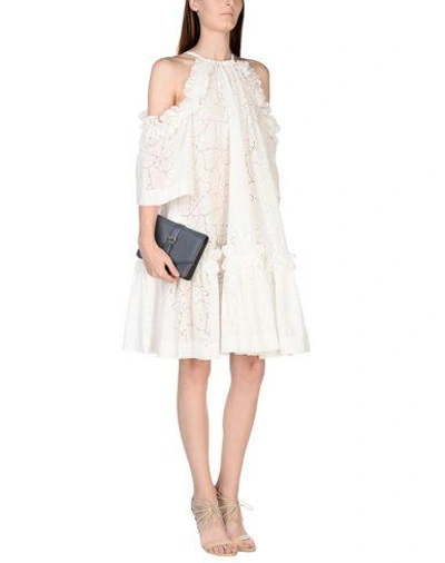 Shop Msgm Knee-length Dress In White