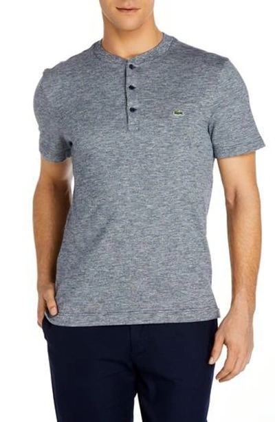 Shop Lacoste Henley T-shirt In Silver Chine/ Flour