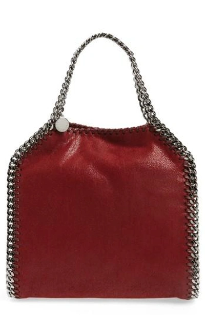 Shop Stella Mccartney 'mini Falabella - Shaggy Deer' Faux Leather Tote - Red In Ruby