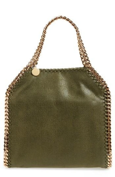 Shop Stella Mccartney 'mini Falabella - Shaggy Deer' Faux Leather Tote - Green In Olive