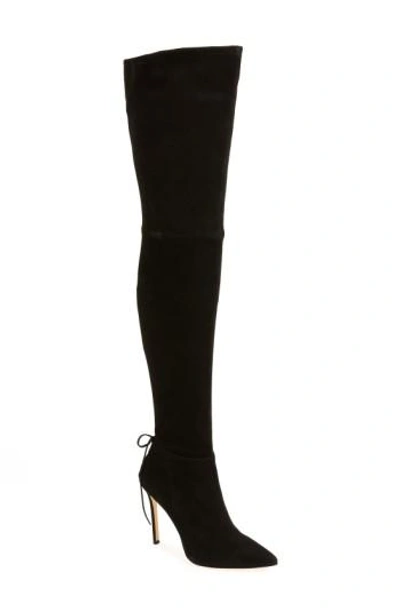 Shop Pour La Victoire 'caterina' Over The Knee Boot In Black Suede