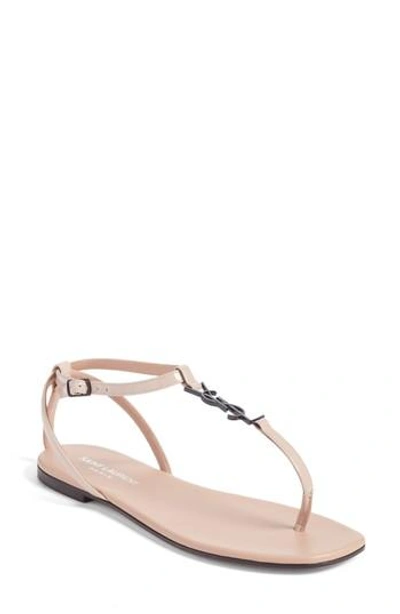 Shop Saint Laurent Nu Pied T-strap Sandal In Nude Rose