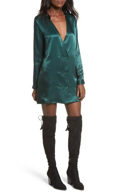 Shop L'academie The Cadet Shirtdress In Emerald