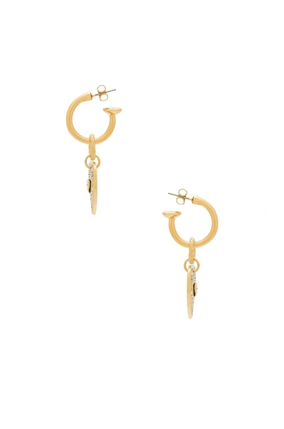 Shop Vanessa Mooney The Angelica Heart Hoop Earrings In Metallic Gold
