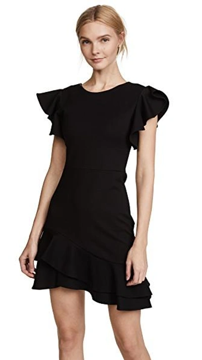 Shop Amanda Uprichard Eclipse Dress In Black Powerstretch