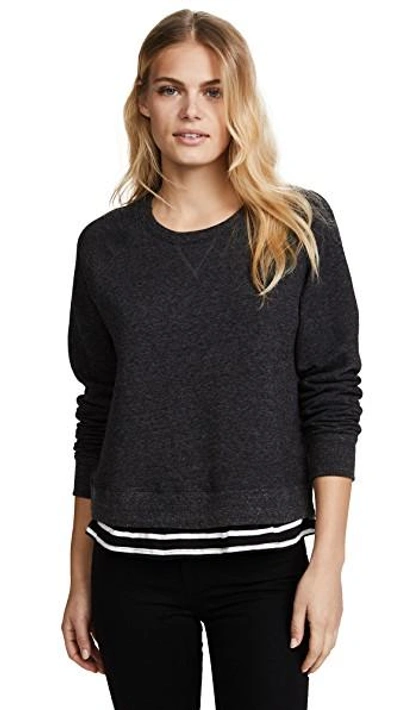 Shop Sundry Layered Sweatshirt In Charcoal