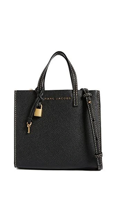 Shop Marc Jacobs Mini Grind Tote In Black/gold