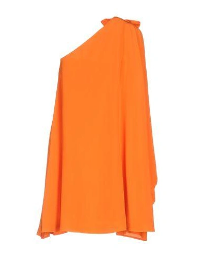 Shop Msgm Short Dresses In Orange