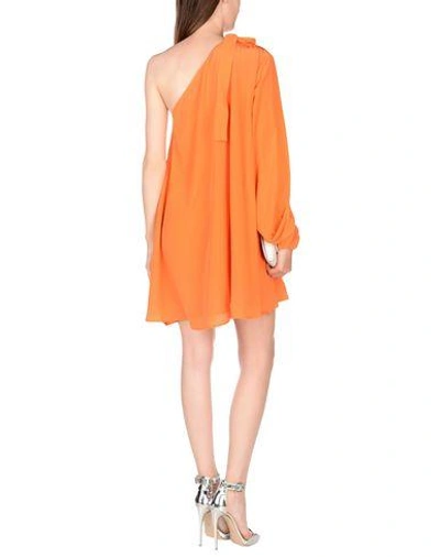 Shop Msgm Short Dresses In Orange