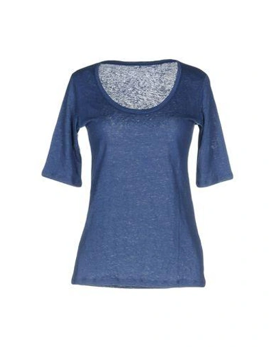 Shop Majestic T-shirts In Blue