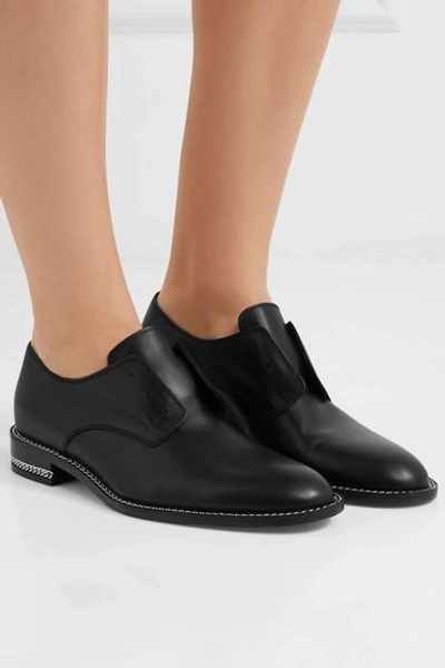 Shop Givenchy Chain-trimmed Leather Brogues In It38