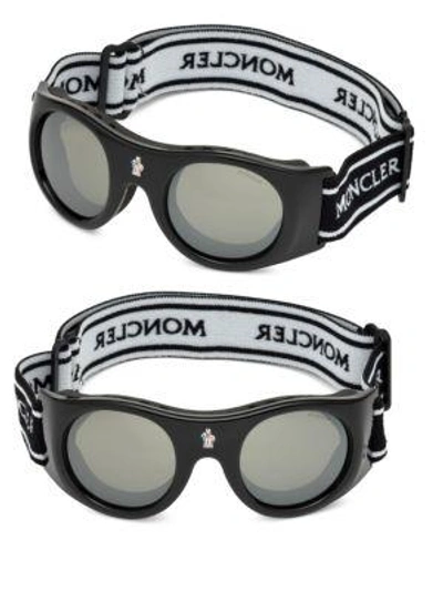 Shop Moncler Logo Band Goggles In Black