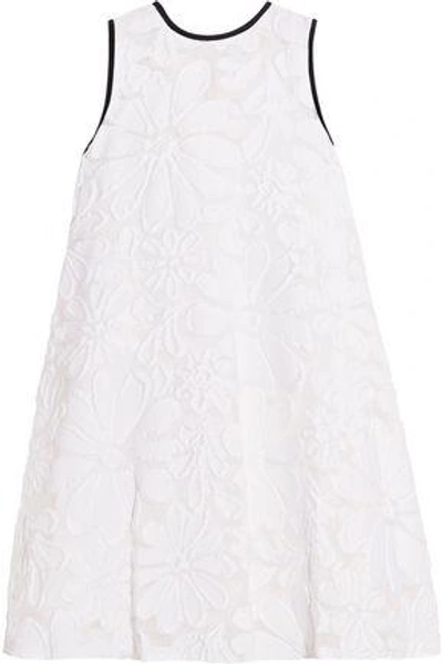 Shop Victoria Victoria Beckham Woman Cotton-blend Jacquard Mini Dress White