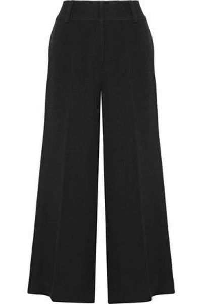 Shop Elizabeth And James Woman Kensington Cropped Stretch-crepe Wide-leg Pants Black
