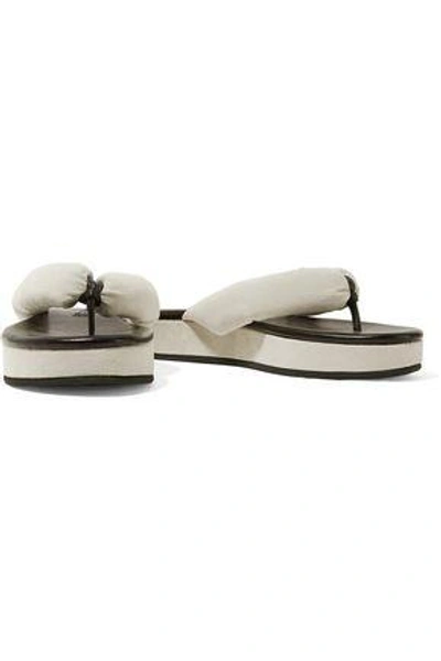 Shop Newbark Woman Beatrice Suede And Leather Platform Sandals Ivory