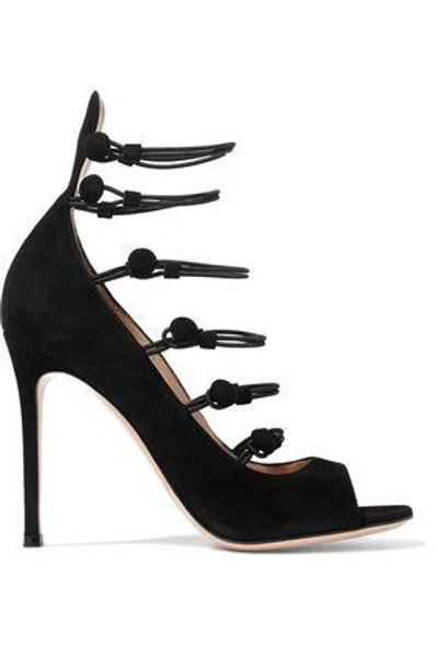 Shop Gianvito Rossi Suede Sandals In Black