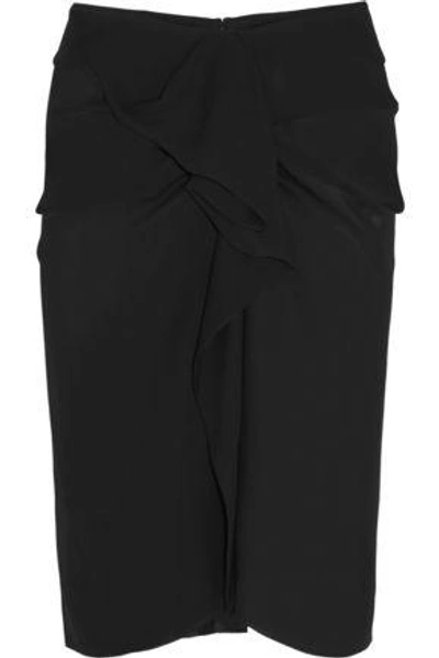 Shop Isabel Marant Woman Huston Ruffled Silk-georgette Skirt Black