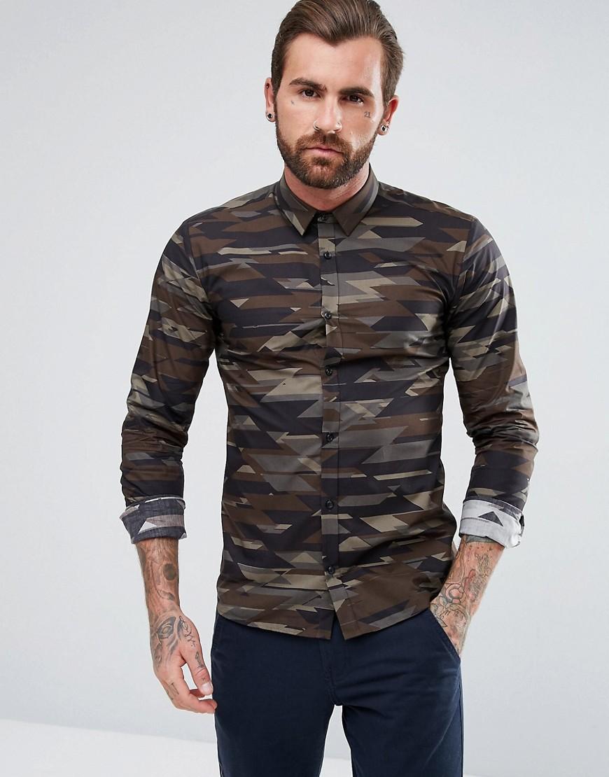 hugo boss camouflage shirt