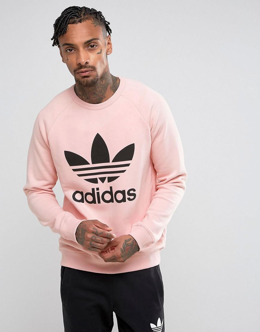 mens pink adidas sweatshirt