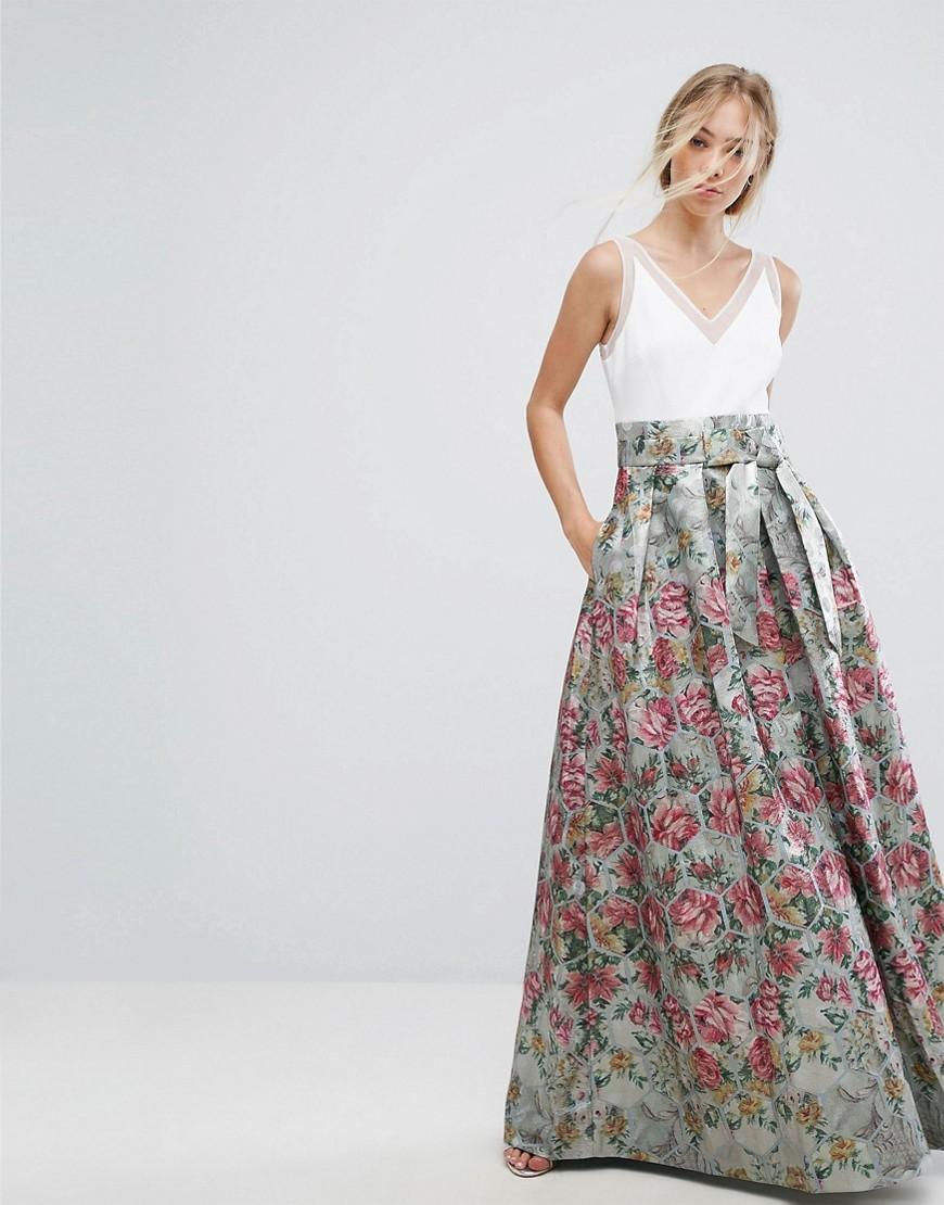 Ted Baker Bow Detail Jacquard Maxi Dress - Multi | ModeSens