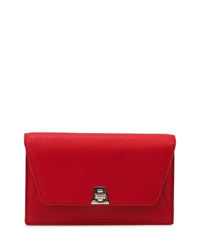Shop Akris Anouk Clutch Bag W/chain In Red