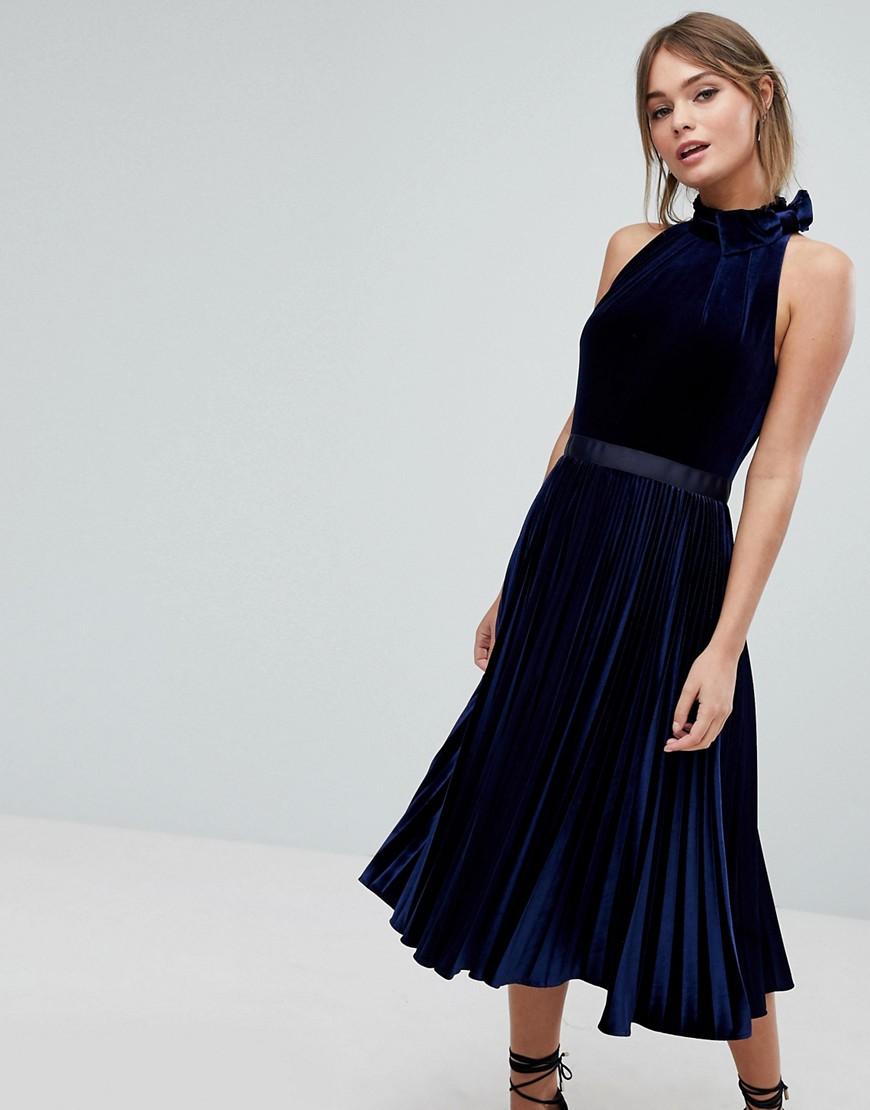 ted baker blue pleated dress