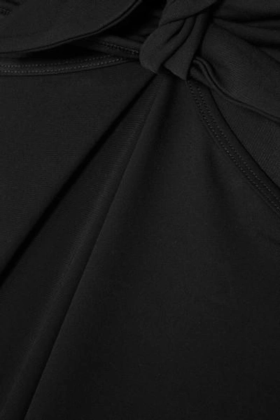 Shop Michael Kors Cutout Stretch-jersey Midi Dress In Black