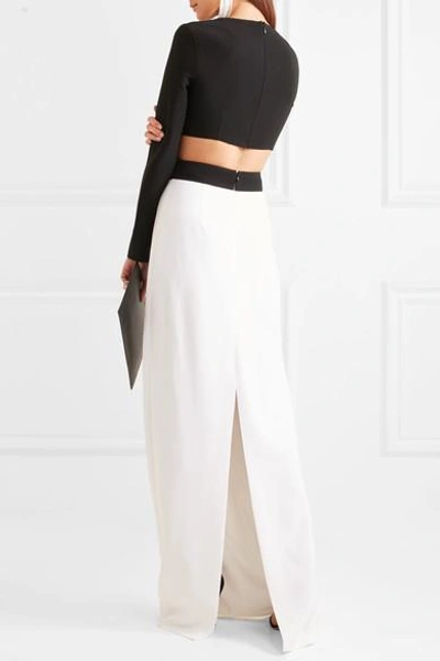 Shop Michael Kors Cutout Crepe Gown In White