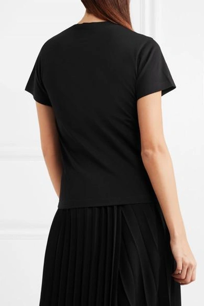 Shop Balenciaga Printed Cotton-jersey T-shirt In Black