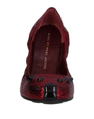 Shop Marc By Marc Jacobs Ballet Flats In Maroon