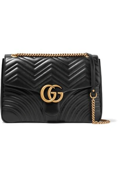 Shop Gucci Gg Marmont Large Quilted Leather Shoulder Bag