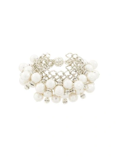 Shop Moy Paris Multi Layer Pearl Bracelet In Metallic