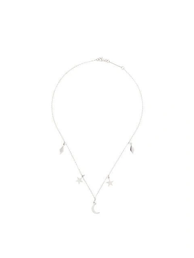 Shop Federica Tosi Moon And Star Necklace In Metallic