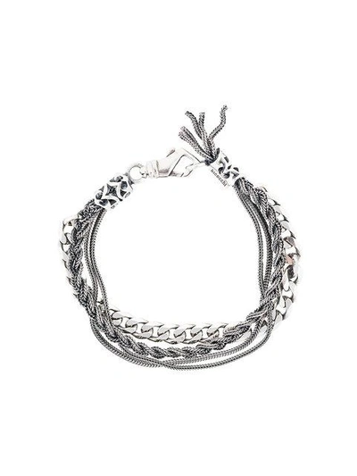 Shop Emanuele Bicocchi Multi Chain Bracelet In Metallic