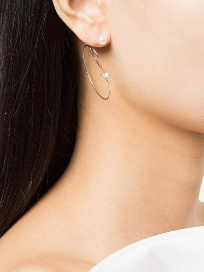 Shop E.m. Twisted Pearl Earring In Metallic