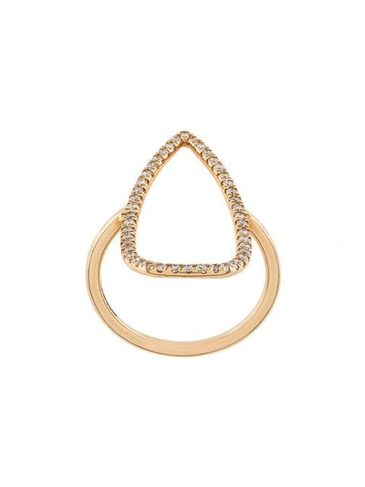 Shop Diane Kordas Pear Outline Ring In Metallic