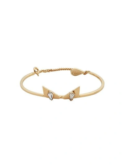 Shop Fendi Crystal Wonders Bangle - Metallic